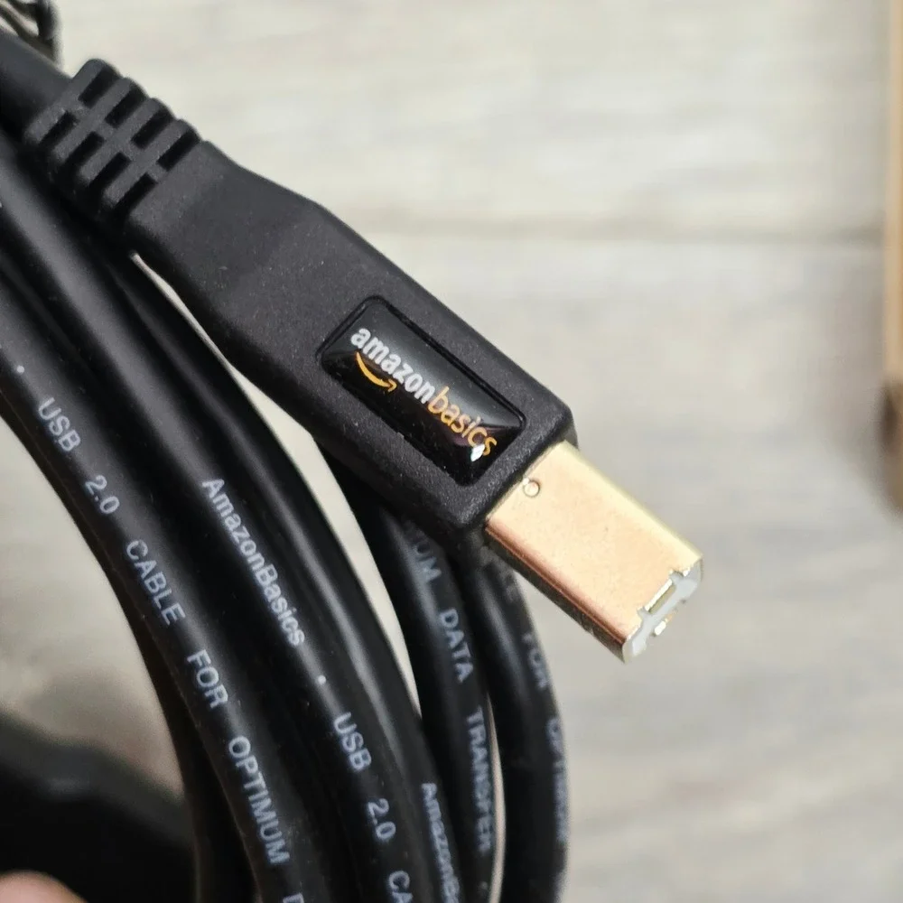 Amazon Basics USB 2.0 Printer Cable A-Male to B-Male 10ft Black B00NH13DV2